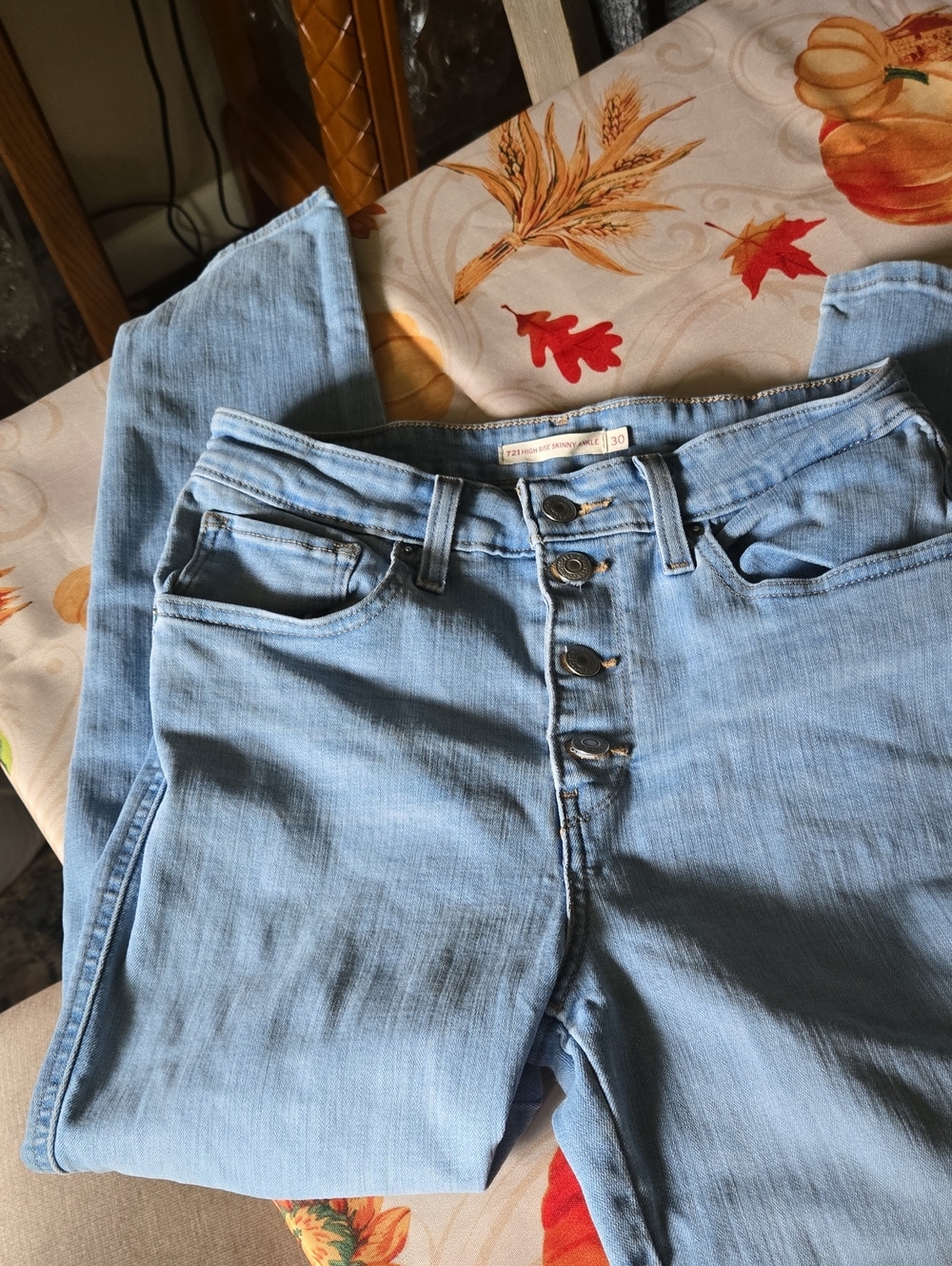 Levi's Light Blue High-Rise Button-Fly Jeans